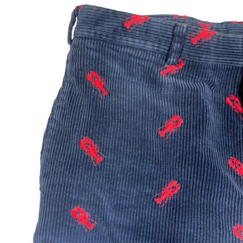 Hand Tailored 80s Lobster All Over Print Blue Corduroy Men's 36‎ - Picture 9 of 10